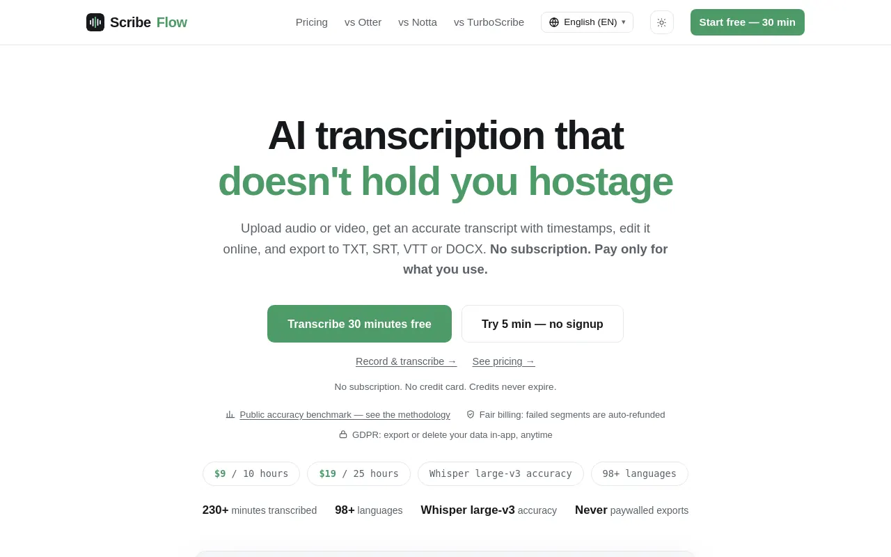 ScribeFlow screenshot